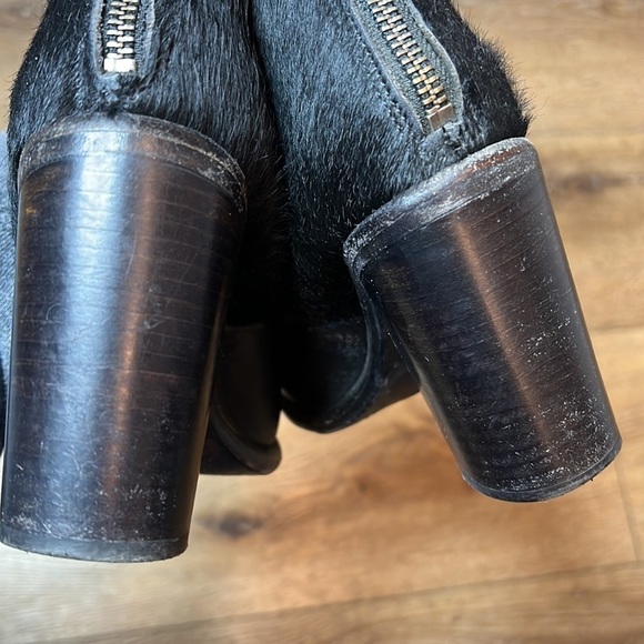 All Saints Black Hessian Pony Hair Two Tone Ankle Boots Size 36/6 - Picture 6 of 8